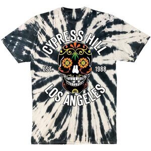 NEW-Cypress Hill-”Day of the Dead V2"T-shirt in Black and White Tie Dye-Size 3XL